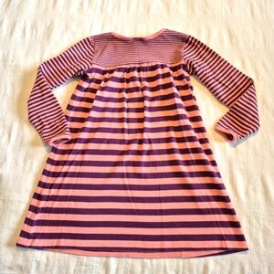Hanna Andersson girls size 130 or 8 pink & burgundy long sleeve play dress VGUC